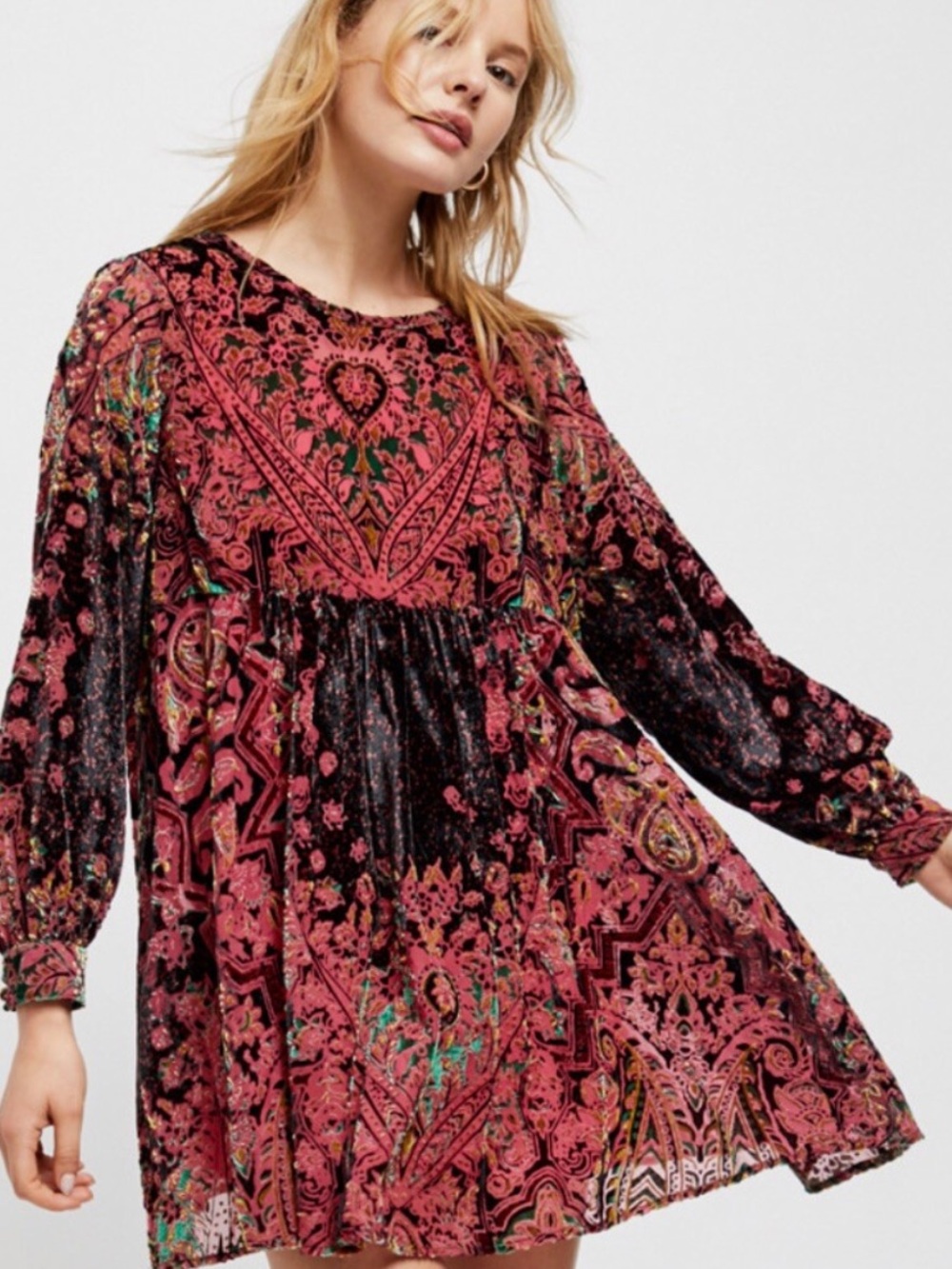 Free People Mirror Mirror Velvet Mini Dress